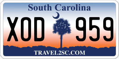 SC license plate XOD959