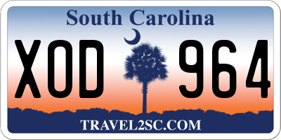 SC license plate XOD964