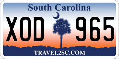 SC license plate XOD965