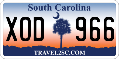 SC license plate XOD966