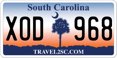 SC license plate XOD968