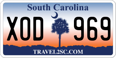 SC license plate XOD969