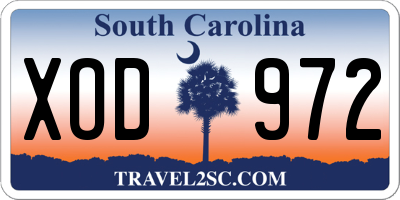 SC license plate XOD972