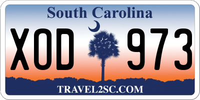 SC license plate XOD973