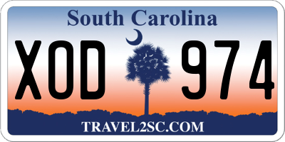 SC license plate XOD974