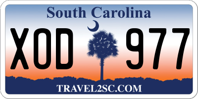 SC license plate XOD977