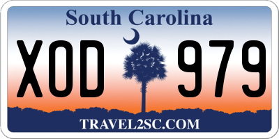 SC license plate XOD979