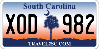 SC license plate XOD982