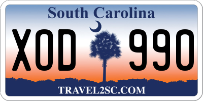 SC license plate XOD990