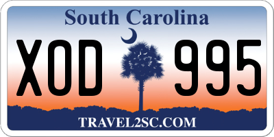 SC license plate XOD995