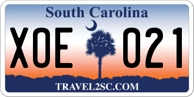 SC license plate XOE021