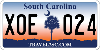 SC license plate XOE024