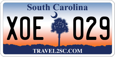 SC license plate XOE029