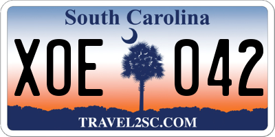 SC license plate XOE042