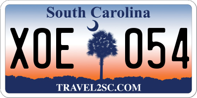 SC license plate XOE054