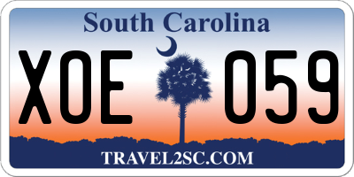 SC license plate XOE059