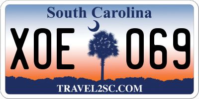 SC license plate XOE069