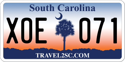 SC license plate XOE071