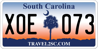 SC license plate XOE073