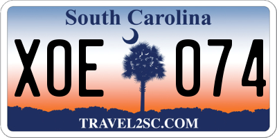 SC license plate XOE074