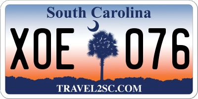 SC license plate XOE076