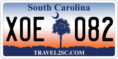 SC license plate XOE082