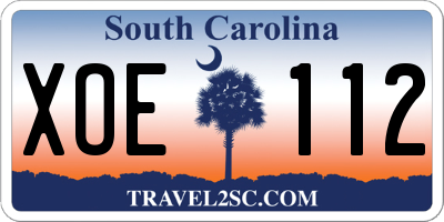 SC license plate XOE112