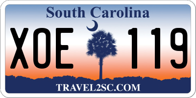SC license plate XOE119