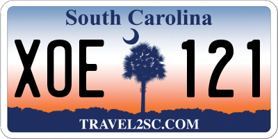 SC license plate XOE121