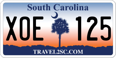 SC license plate XOE125