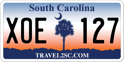 SC license plate XOE127