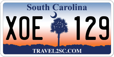 SC license plate XOE129