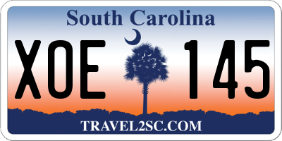 SC license plate XOE145