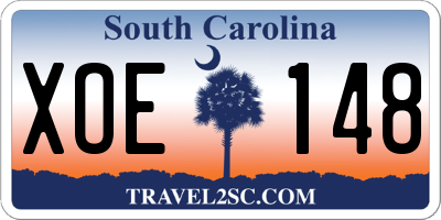 SC license plate XOE148