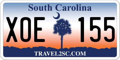 SC license plate XOE155