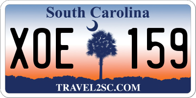SC license plate XOE159