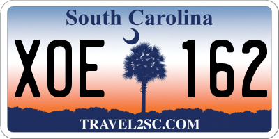 SC license plate XOE162