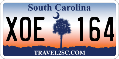 SC license plate XOE164