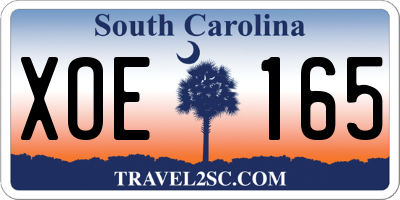 SC license plate XOE165