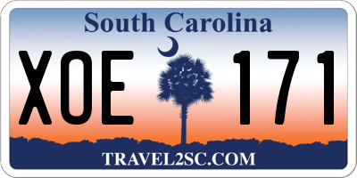 SC license plate XOE171