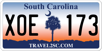 SC license plate XOE173