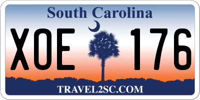 SC license plate XOE176