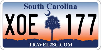 SC license plate XOE177