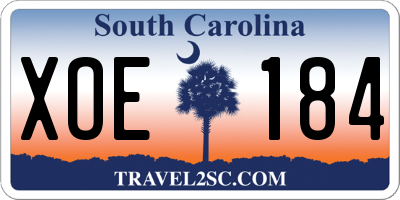 SC license plate XOE184
