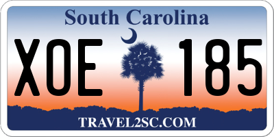 SC license plate XOE185