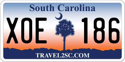 SC license plate XOE186