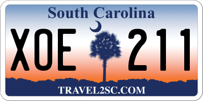 SC license plate XOE211