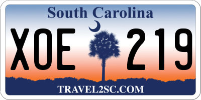 SC license plate XOE219
