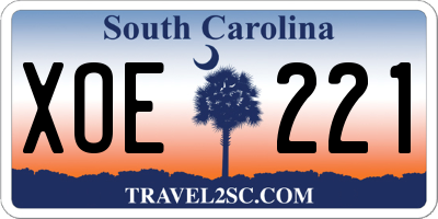 SC license plate XOE221