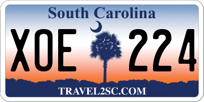 SC license plate XOE224